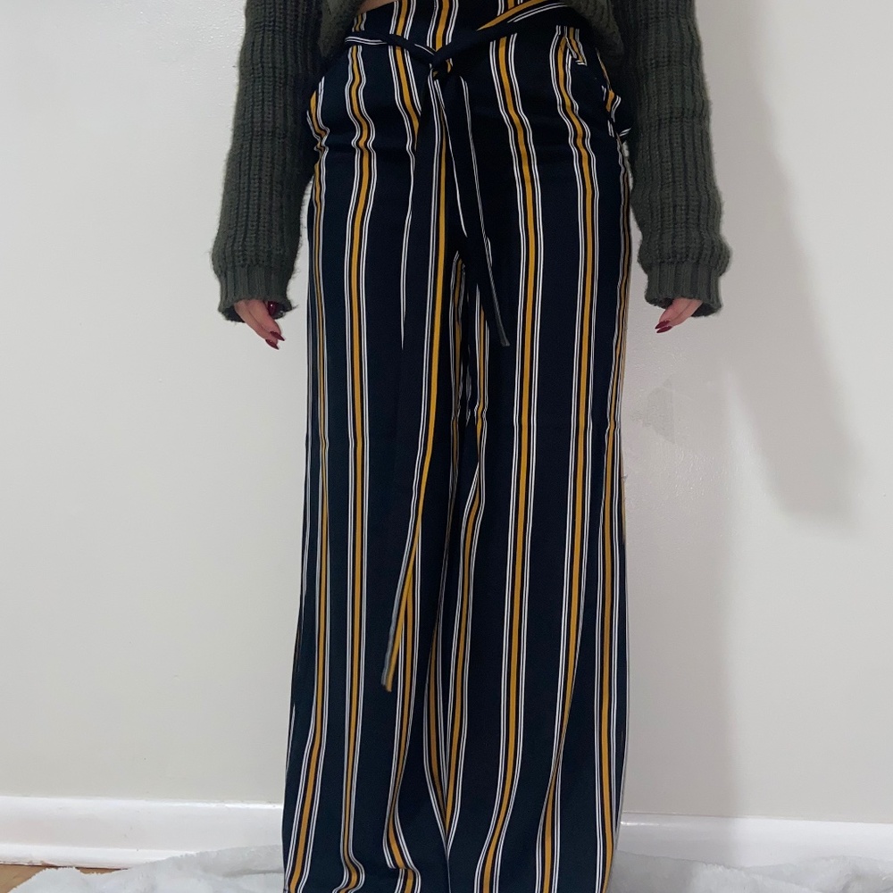 Forever 21 Stripped Wide Leg Pant Women's Size S